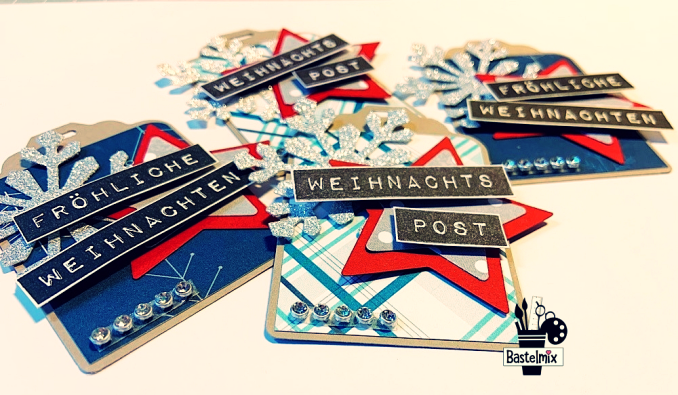 Geschenkanhänger basteln mit Motivstanzern.